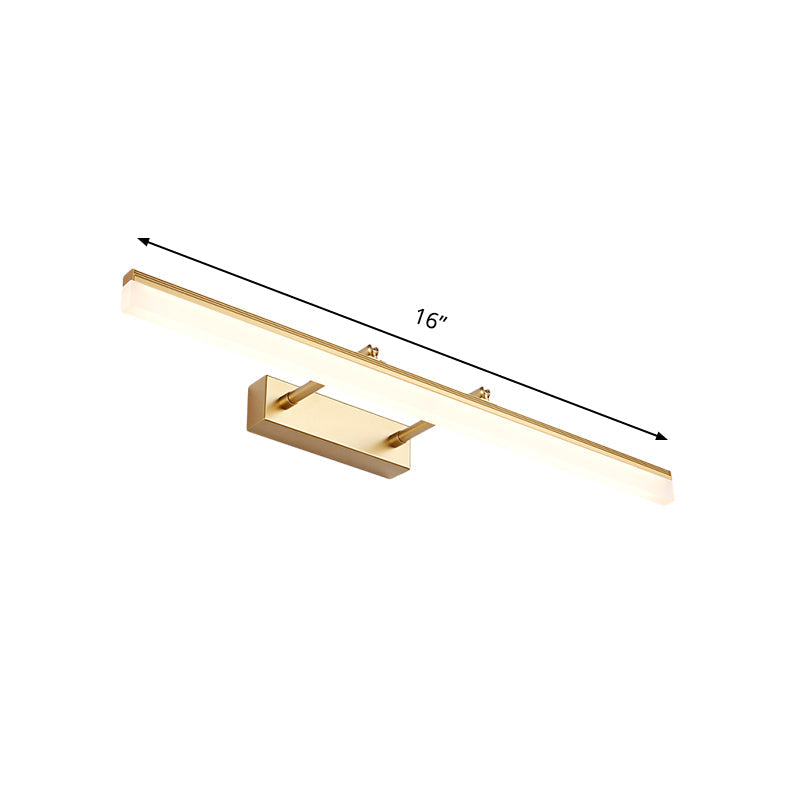 BowLift | Linear Acrylic Wall Lamp Modernism 16"/19.5" L LED Gold Wall Lighting in Warm/White Light