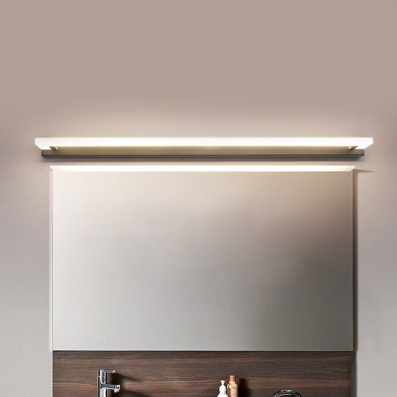 BowLift | Slim Bathroom Wall Mirror LED Modern Wall Lighting Wall Lamp in Black, Warm/White Light