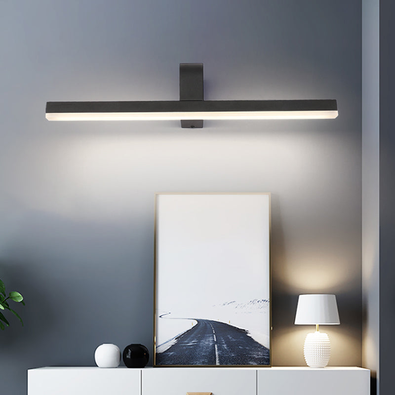 BowLift | LED Bathroom Mirror Light Modern Style Black/White Wall Lighting Ideas with Slim Metal Shade in Warm/White Light