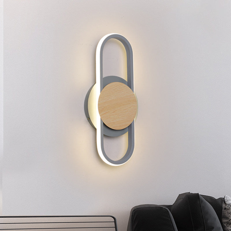 BowLift | Gray oval and round wall-mounted lighting contemporary LED metal wall candle holder lighting for the bedside table