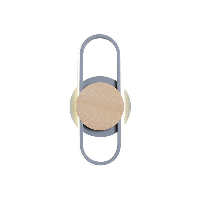 BowLift | Gray oval and round wall-mounted lighting contemporary LED metal wall candle holder lighting for the bedside table