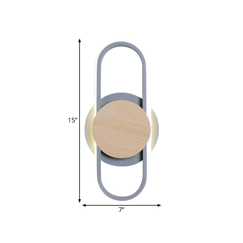 BowLift | Gray oval and round wall-mounted lighting contemporary LED metal wall candle holder lighting for the bedside table