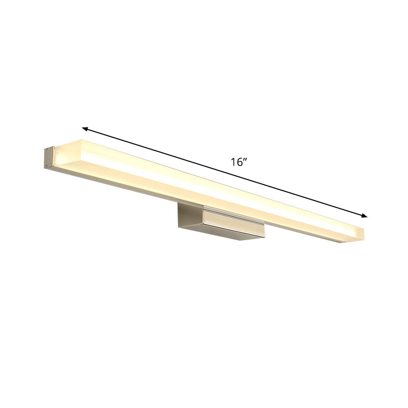 BowLift | Extended Acrylic Vanity Lighting Modern Style LED Nickel Wall Light for Toilet