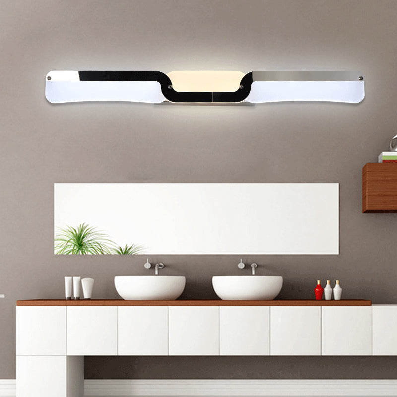 BowLift | Ultra-Thin Wall Mirror Light Modern Acrylic LED Wall Lighting Unit in Chrome, Warm/White Light