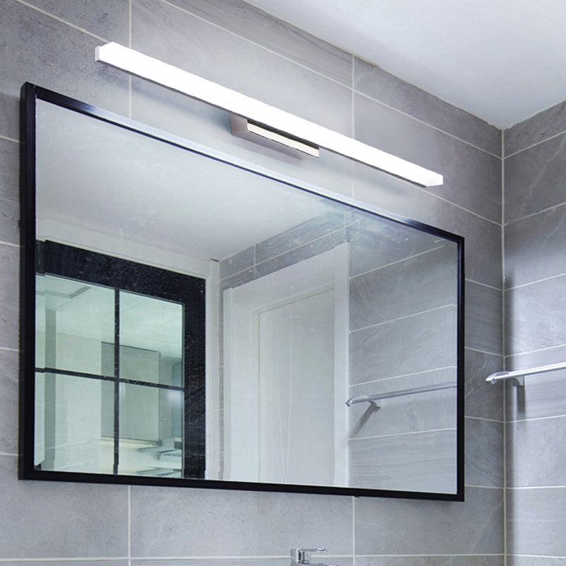 BowLift | Linear Acrylic Makeup Mirror Light Simplicity LED Silver Wall-Mounted Lighting in Warm/White Light
