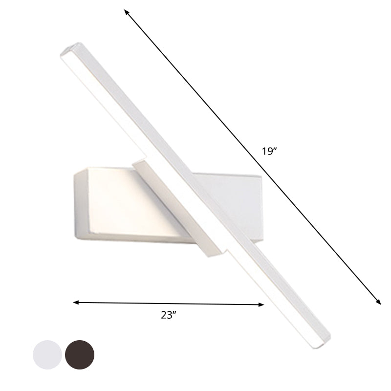 BowLift | Linear Wall Sconce contemporary metallic black/white LED wall light with warm/white light