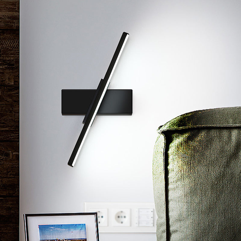 BowLift | Linear Wall Sconce contemporary metallic black/white LED wall light with warm/white light