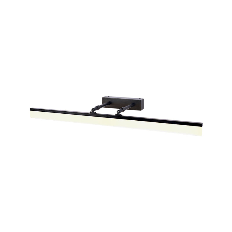 BowLift | Linear Vanity Lamp Contemporary Acrylic LED Bathroom Wall Lighting in Black, Warm/White Light