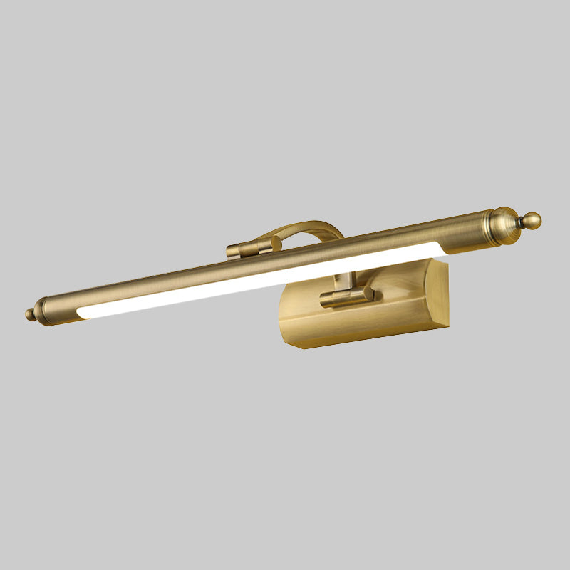 BowLift | Straight Mirror Cabinet Vanity Lamp Metallic LED Modernism Wall Mounted Light in Brass