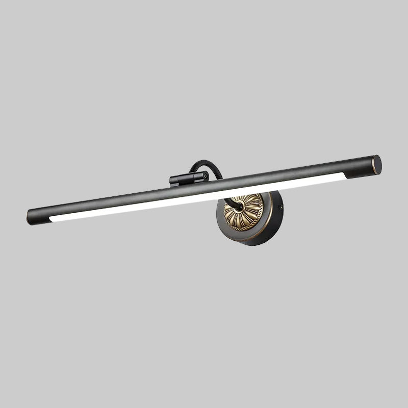 BowLift | 17"/22" Width Elongated Wall Lamp Simplicity Metal LED Black Vanity Mirror Light with Swivel Arm