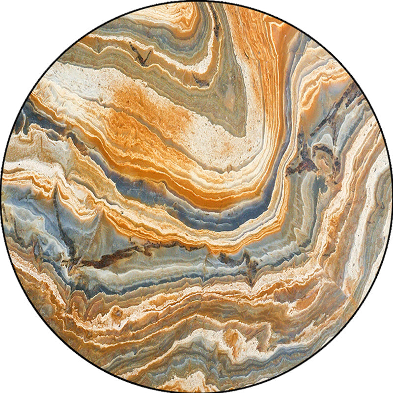 BowLift | Funky Swirl Stripe Pattern Rug Brown Modern Rug Polyester Pet-Friendly Washable Non-Slip Area Rug for Decoration