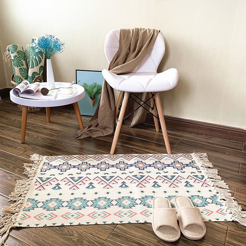 BowLift | Eunique Tribal Pattern Rug Multicolored Southwestern Rug Cotton Washable Non-Slip Pet-Friendly Rug for the Living Room