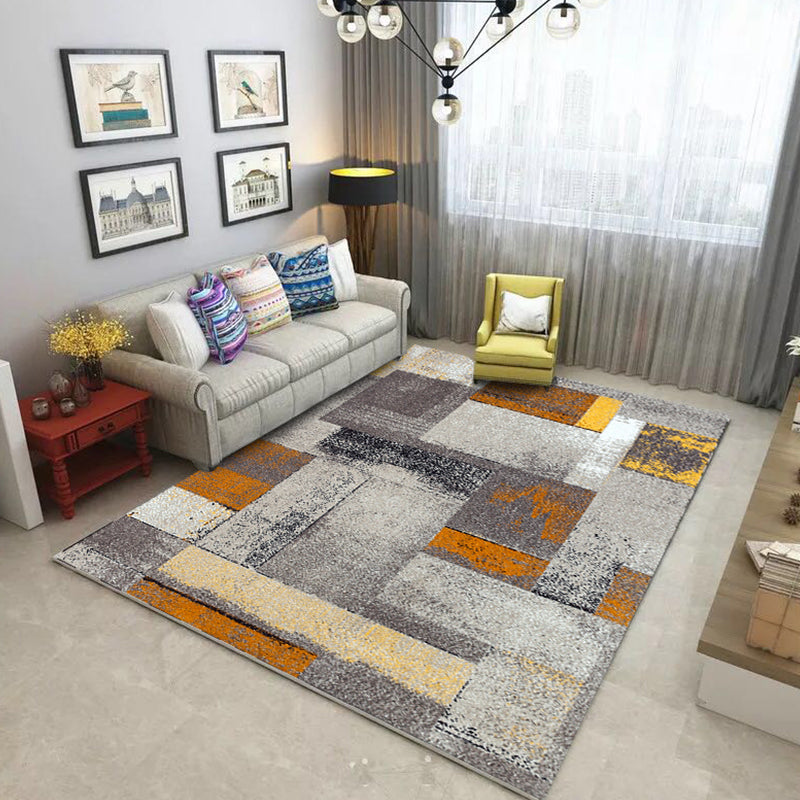 BowLift | Industrial Living Room Carpet Abstract Carpet Polyester Machine Washable Non-Slip Backing Pet-Friendly Carpet