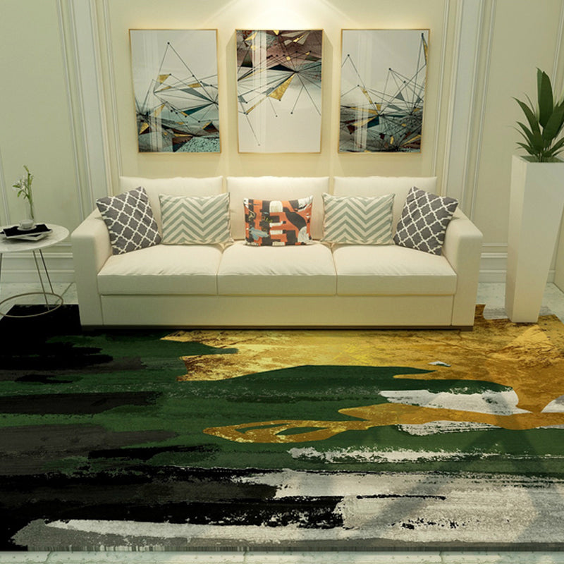 BowLift | Cyberpunk Living Room Carpet Multi Color Abstract Foil Streams Carpet Polyester Machine Washable Area Rug