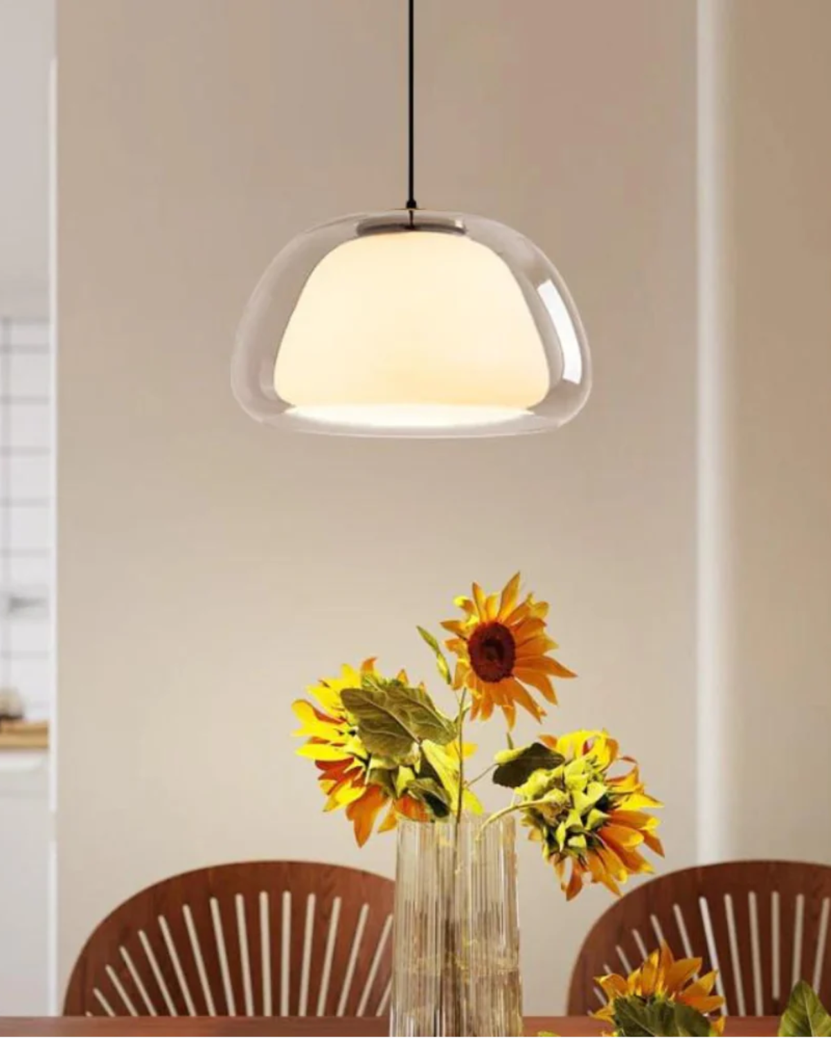 BowLift | Elegant Lamp in the Form of a Glass Dome with Crystal Accent