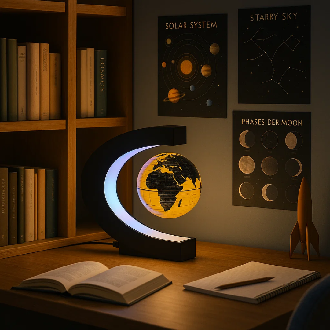 BowLift | AstroGlobe LED World Globe – Floating Globe Lamp with Magnetic Suspension
