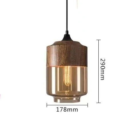 BowLift | EternaGlow Pendant Light made of Glass and Wood | Elegant Design for Your Home