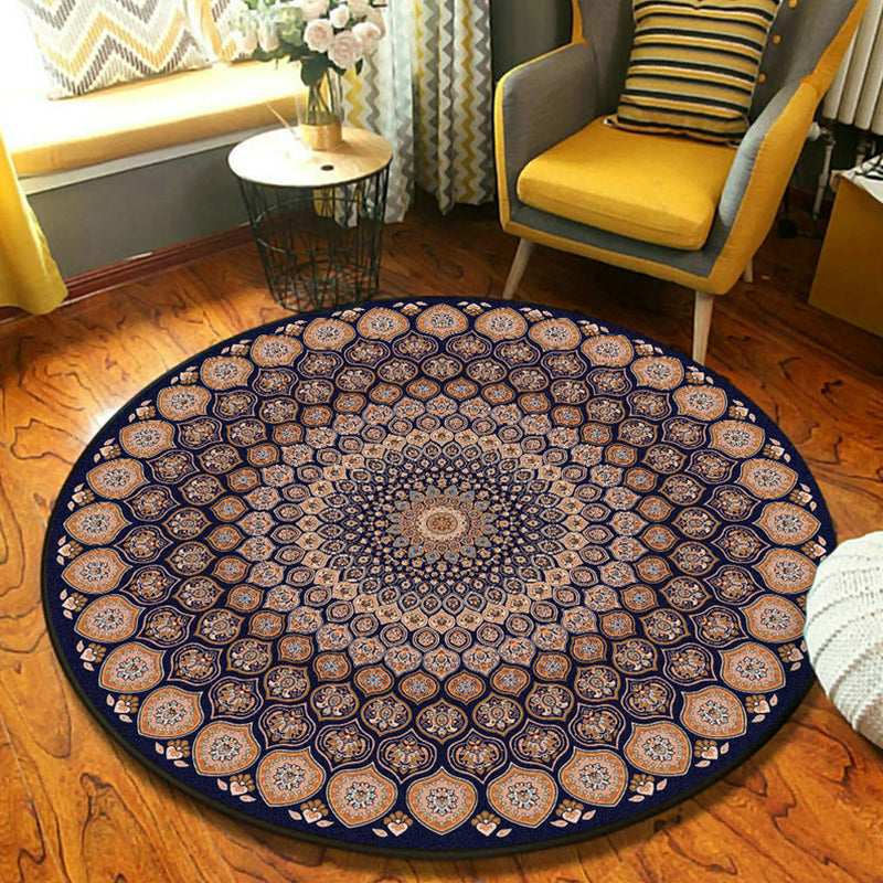 BowLift | Ethnic Moroccan Carpet Multicolor Mandala Rug non-slip backing stain-resistant rug for the guest room