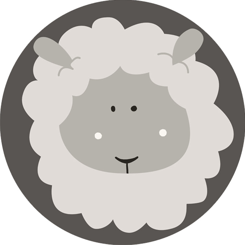 BowLift | Dark Color Cartoon Area Rug Synthetic Animal Head Carpet Stain Resistant Non-Slip Rug for Children's Room