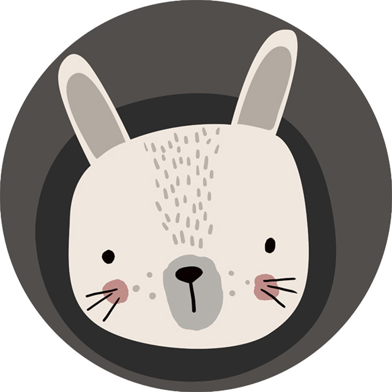 BowLift | Dark Color Cartoon Area Rug Synthetic Animal Head Carpet Stain Resistant Non-Slip Rug for Children's Room