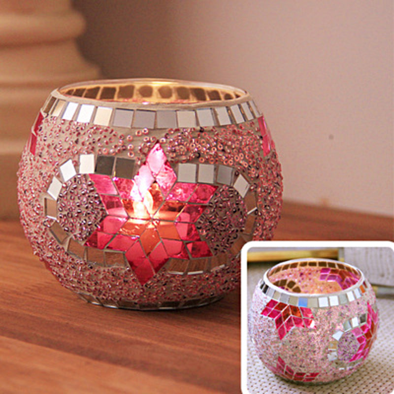 BowLift | European Retro Glass Mosaic Tealight Holder