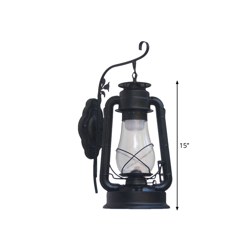 BowLift | 1 Bulb Kerosene Wall Mounted Light Fixture Coastal Style Black/Bronze/Copper Clear Glass Lighting