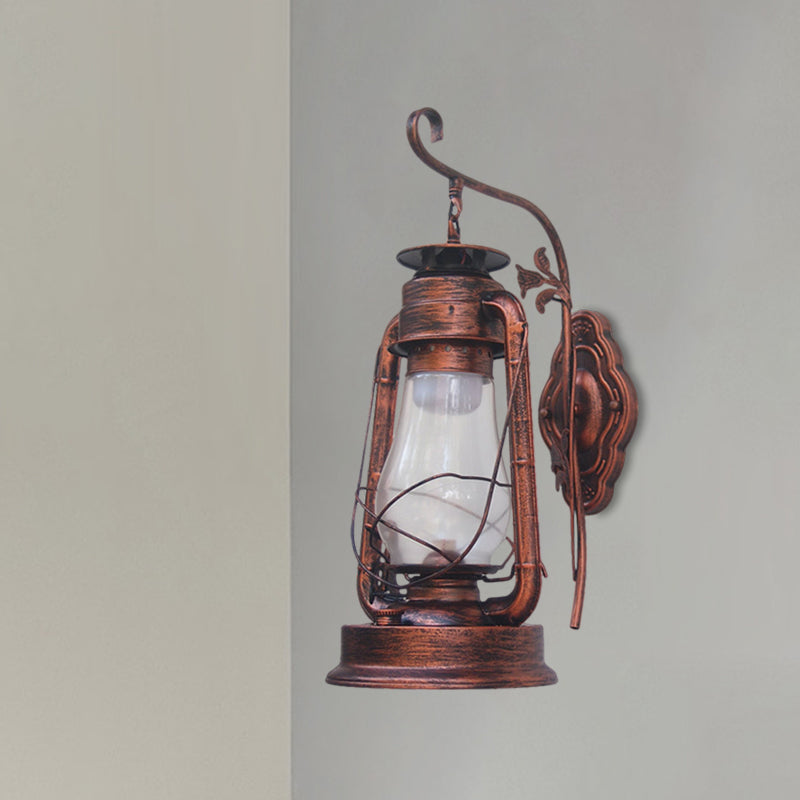 BowLift | 1 Bulb Kerosene Wall Mounted Light Fixture Coastal Style Black/Bronze/Copper Clear Glass Lighting