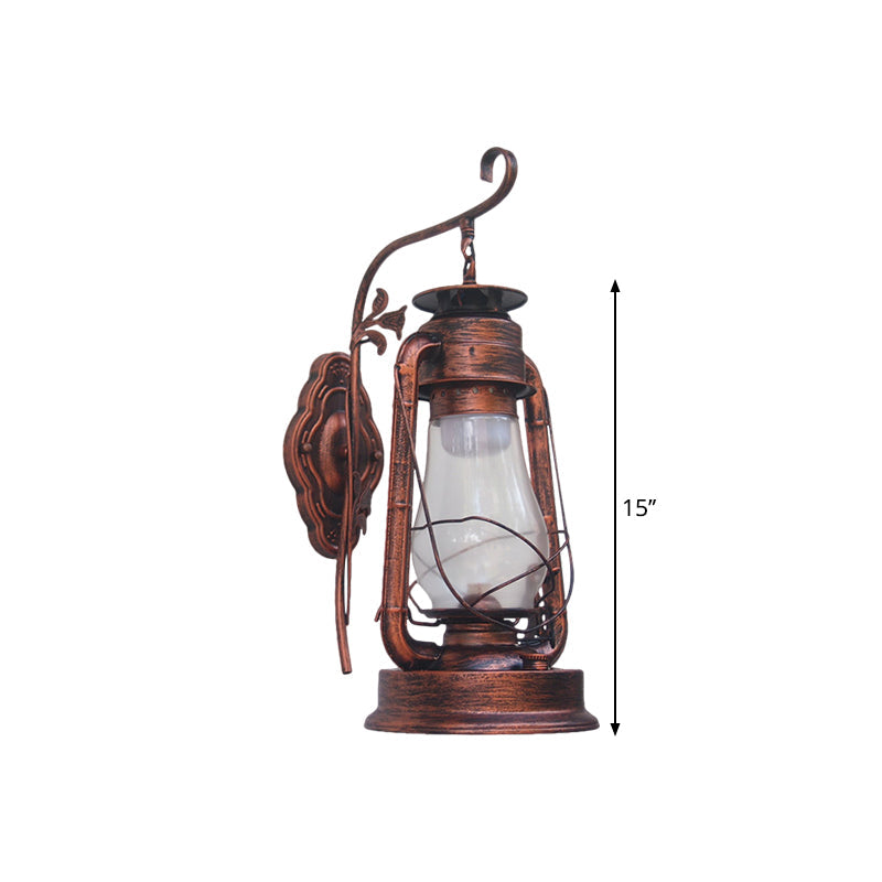 BowLift | 1 Bulb Kerosene Wall Mounted Light Fixture Coastal Style Black/Bronze/Copper Clear Glass Lighting