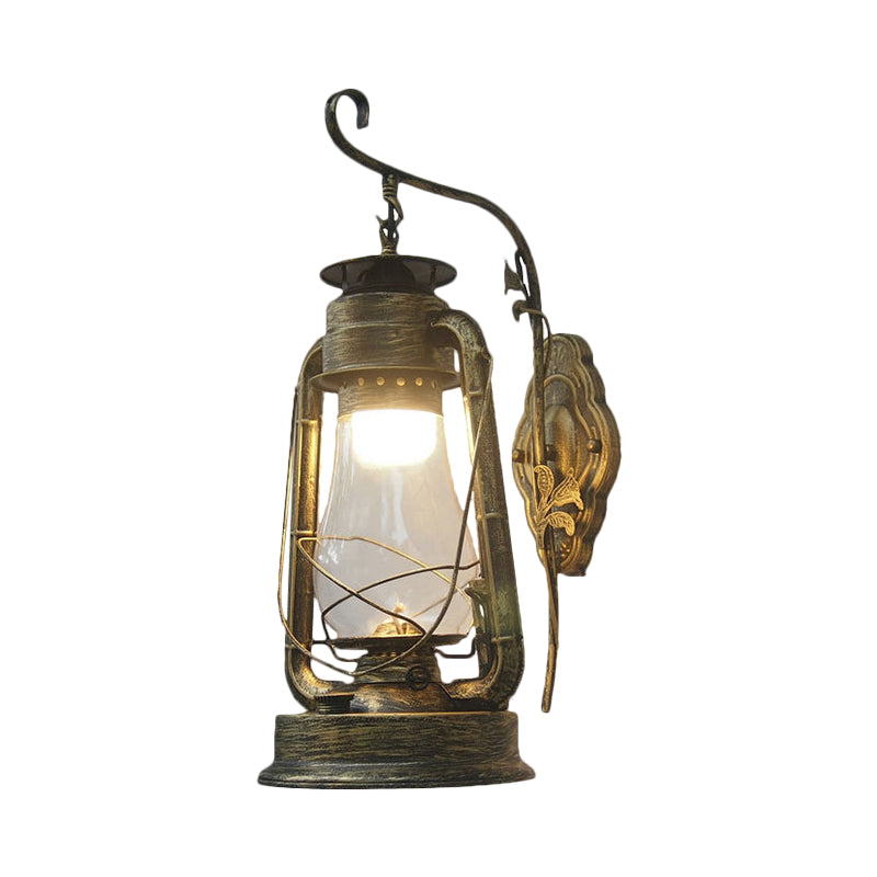BowLift | 1 Bulb Kerosene Wall Mounted Light Fixture Coastal Style Black/Bronze/Copper Clear Glass Lighting