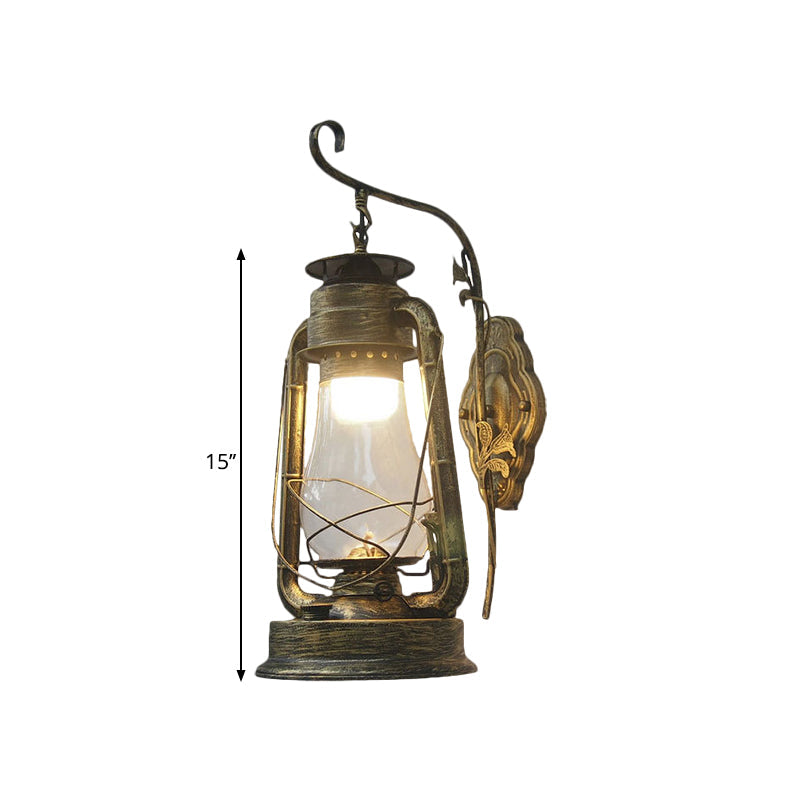 BowLift | 1 Bulb Kerosene Wall Mounted Light Fixture Coastal Style Black/Bronze/Copper Clear Glass Lighting
