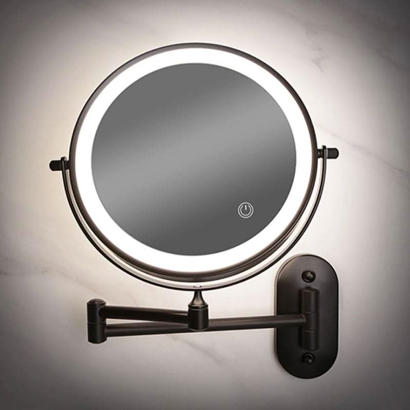 BowLift | Black LED Rechargeable Makeup Mirror – 3-Color Light