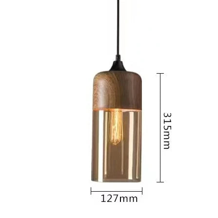 BowLift | EternaGlow Pendant Light made of Glass and Wood | Elegant Design for Your Home