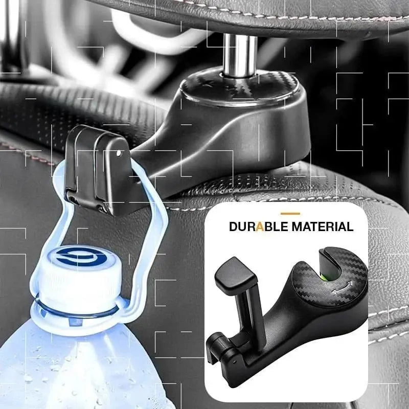 BowLift | 2-in-1 Car Headrest Hooks – Holds Bags & Serves as Smartphone Holder