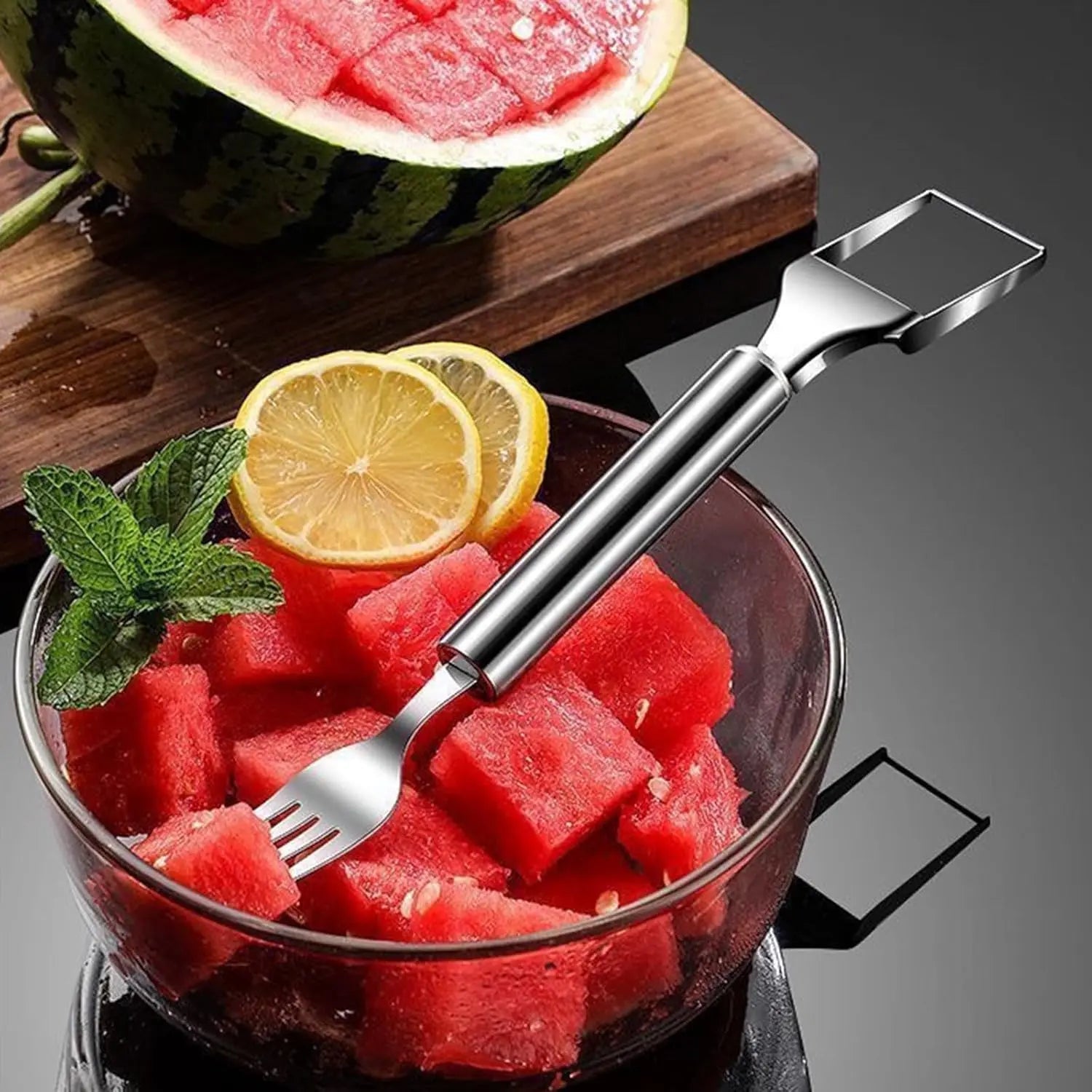 BowLift | 2-in-1 Stainless Steel Watermelon Cutter – Cut & Serve with just one tool