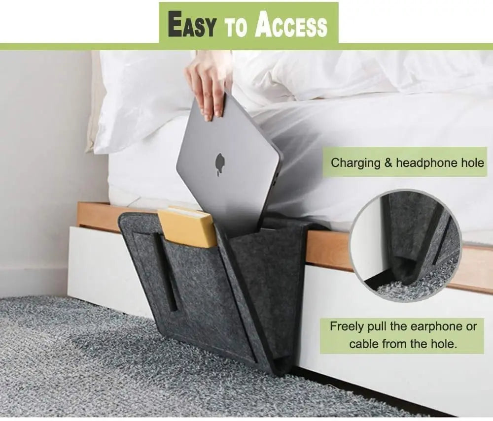 BowLift | Hanging Bed Organizer – Space-saving Storage with Large Pockets