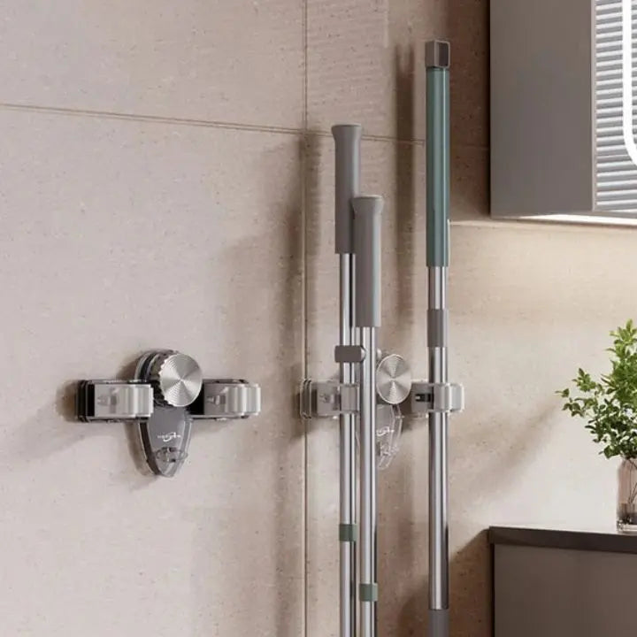 BowLift | Strong broom holder without drilling – Space-saving & safe storage