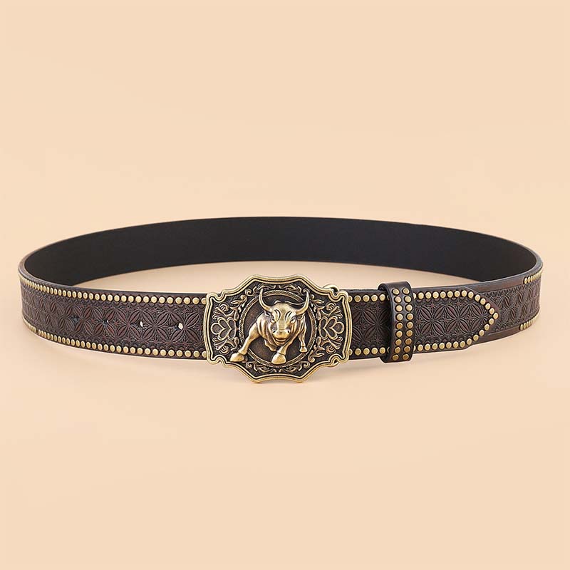 BowLift | Retro Punk Embossed Western Denim Belt