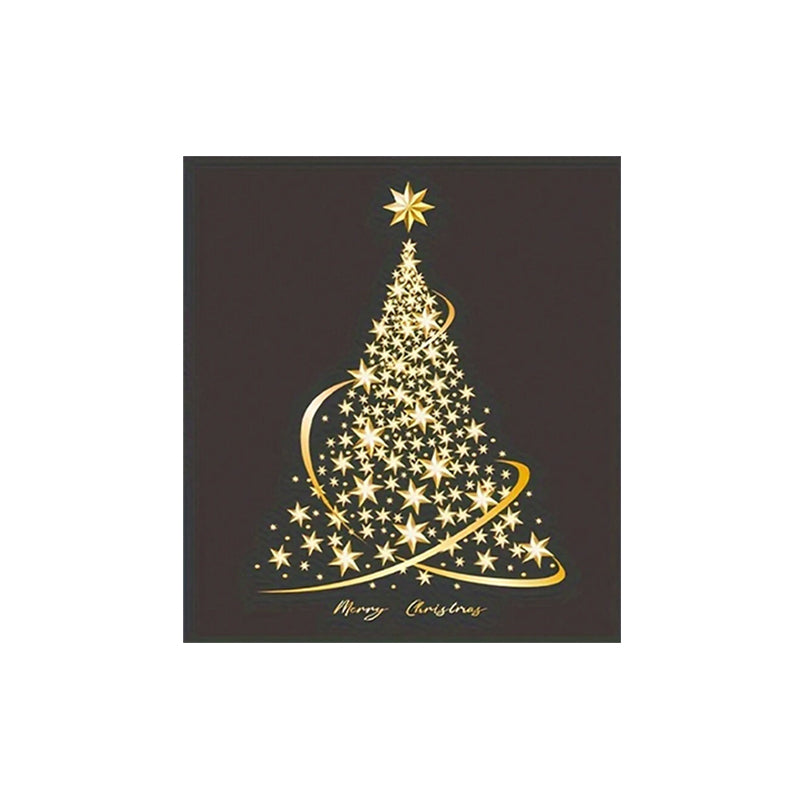 BowLift | Golden Christmas Tree Window Clings Stickers for Glass