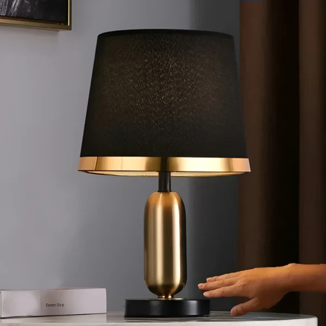 BowLift | Lumivara Modern Black Fabric Table Lamp – Elegant Home Lighting