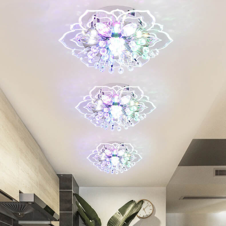 BowLift GlowPetal | LED Crystal Ceiling Light | Flower Shaped, RGB Color Changing & Energy Efficient