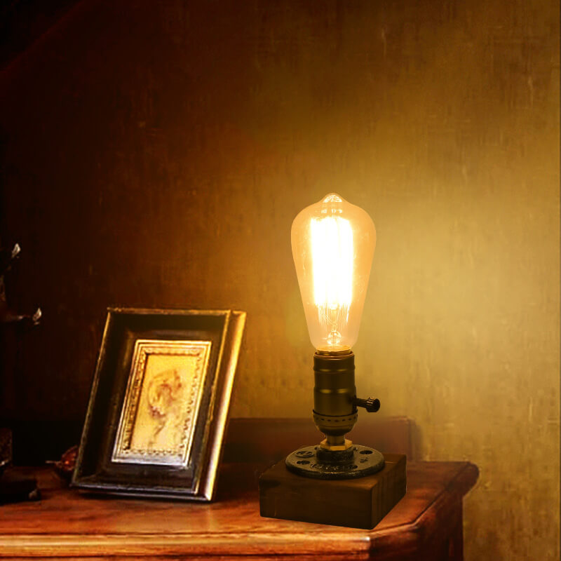 BowLift | Vintage Industrial Iron Light Bulb 1-Light Table Lamp
