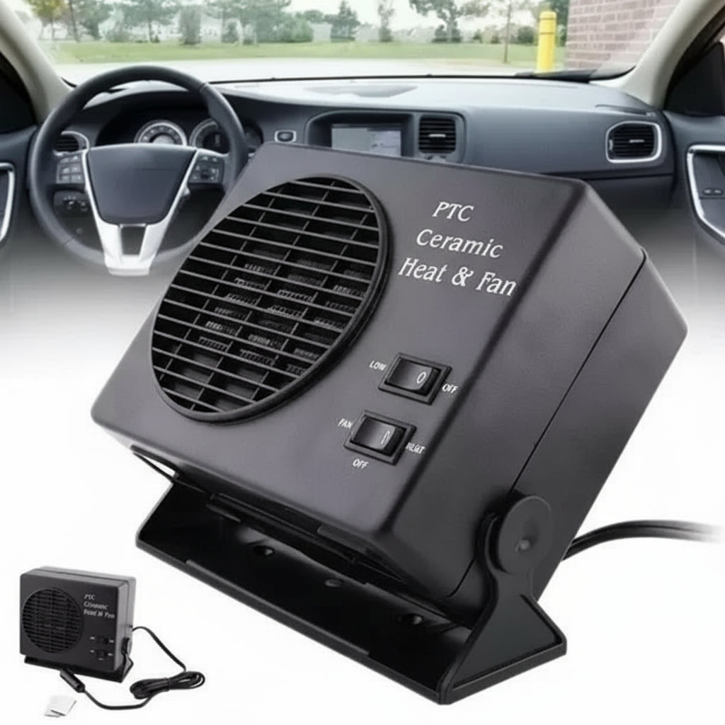 BowLift | 12V Ceramic Car Heater Fan | 150W-300W Automatic Thermostat Control | Portable Defroster & Demister | DC 12V Cigarette Lighter Interface | High-Efficiency Ceramic Alloy Element