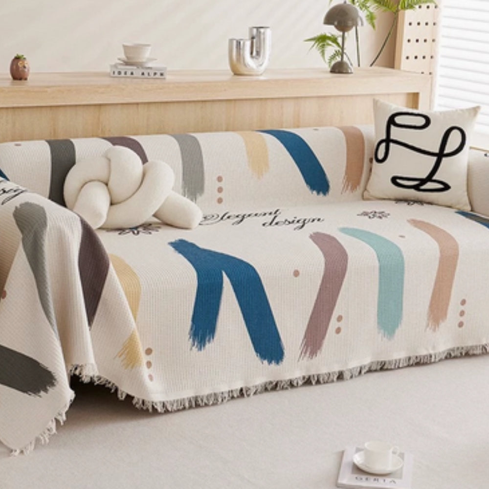 BowLift | Lumiere Abstract Tasseled Sofa Cover