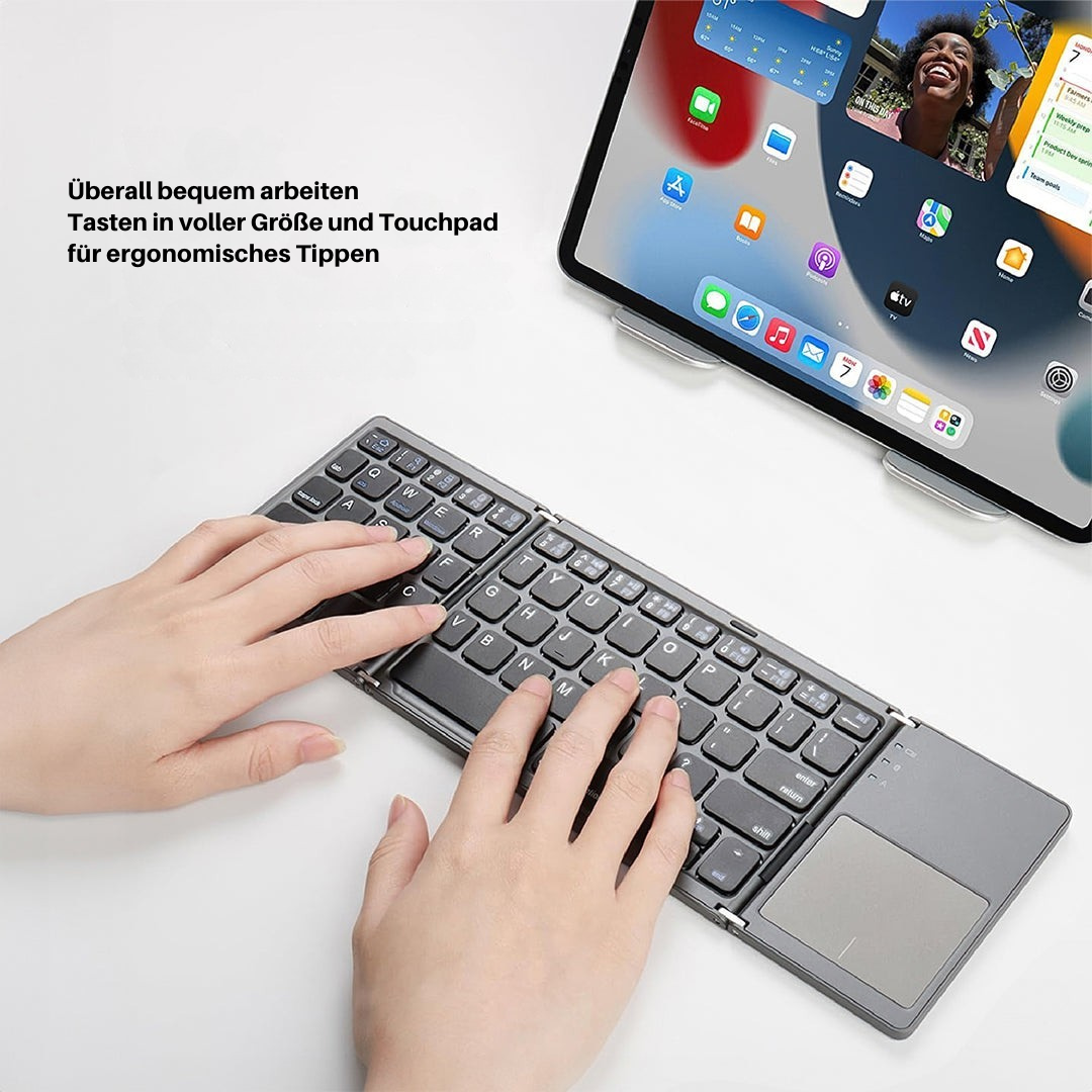 BowLift | Foldable Bluetooth Keyboard with Touchpad | Portable Wireless Mini Keyboard for Windows, Mac, iOS & Android