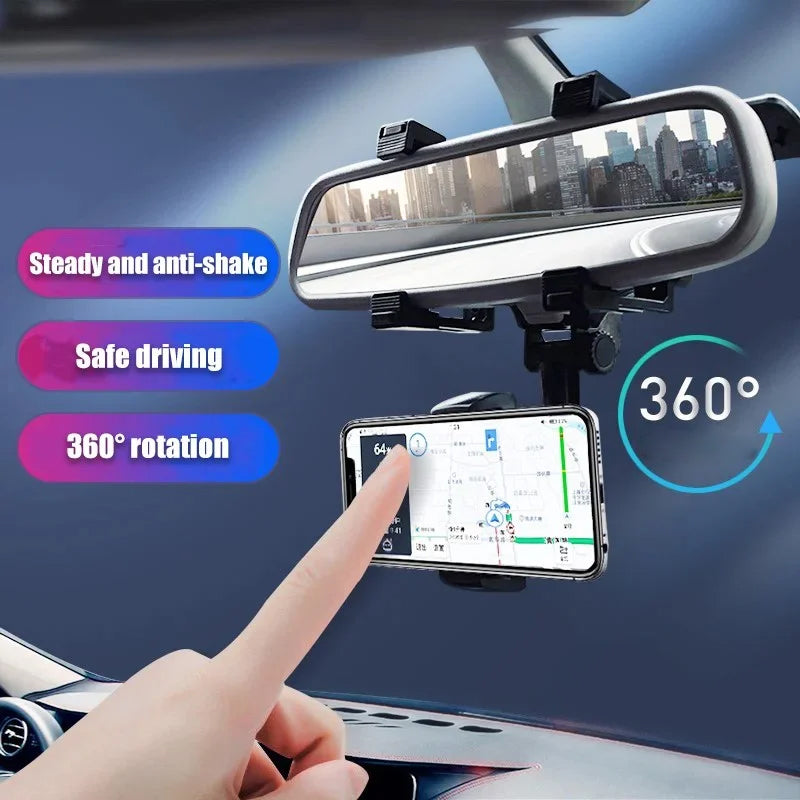 BowLift | Multifunctional 360 Rotatable Car Rearview Mirror Phone Holder
