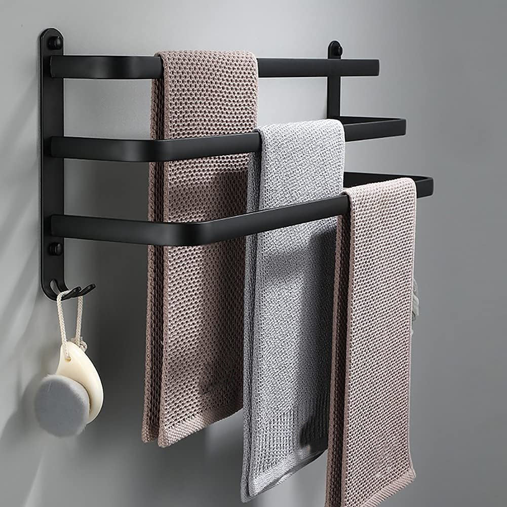 BowLift | FlexRack Wall-Mounted Bathroom Storage Shelf with Towel Holder – Space-Saving Aluminium Rack