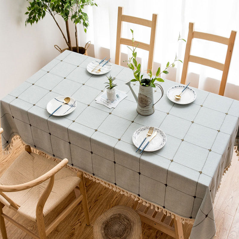 BowLift | Waterproof Oil-resistant Rectangular Tablecloth Cotton Linen Wrinkle-resistant Tablecloth for Kitchen Dining Room Buffet Party