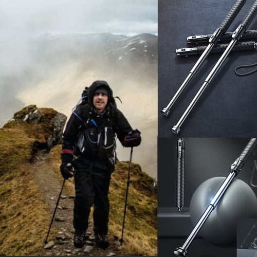 BowLift | Automatic Pop-Up Trekking Pole | Telescopic Self-Defense & Hiking Support