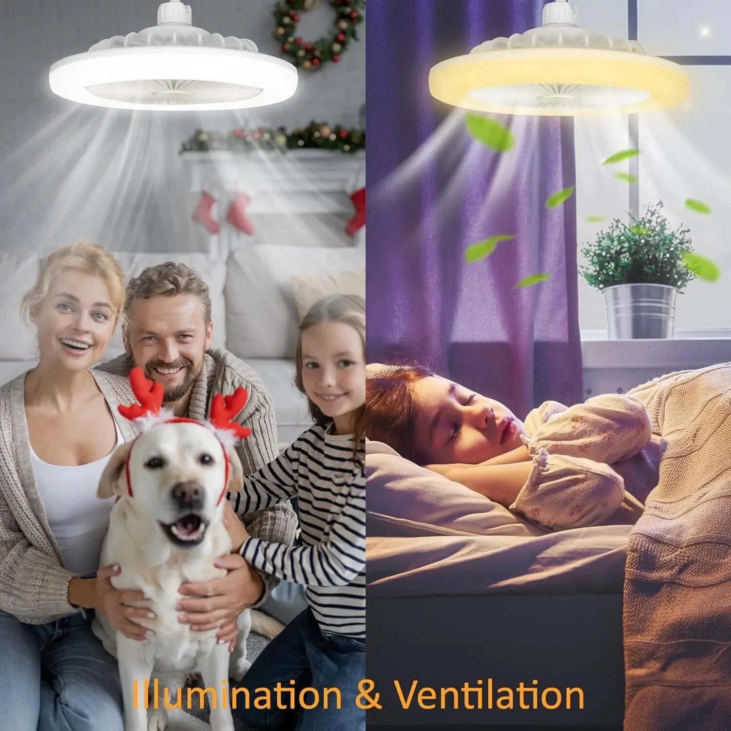 BowLift | 2-in-1 Ceiling Lamp with Fan – Controllable via Remote Control