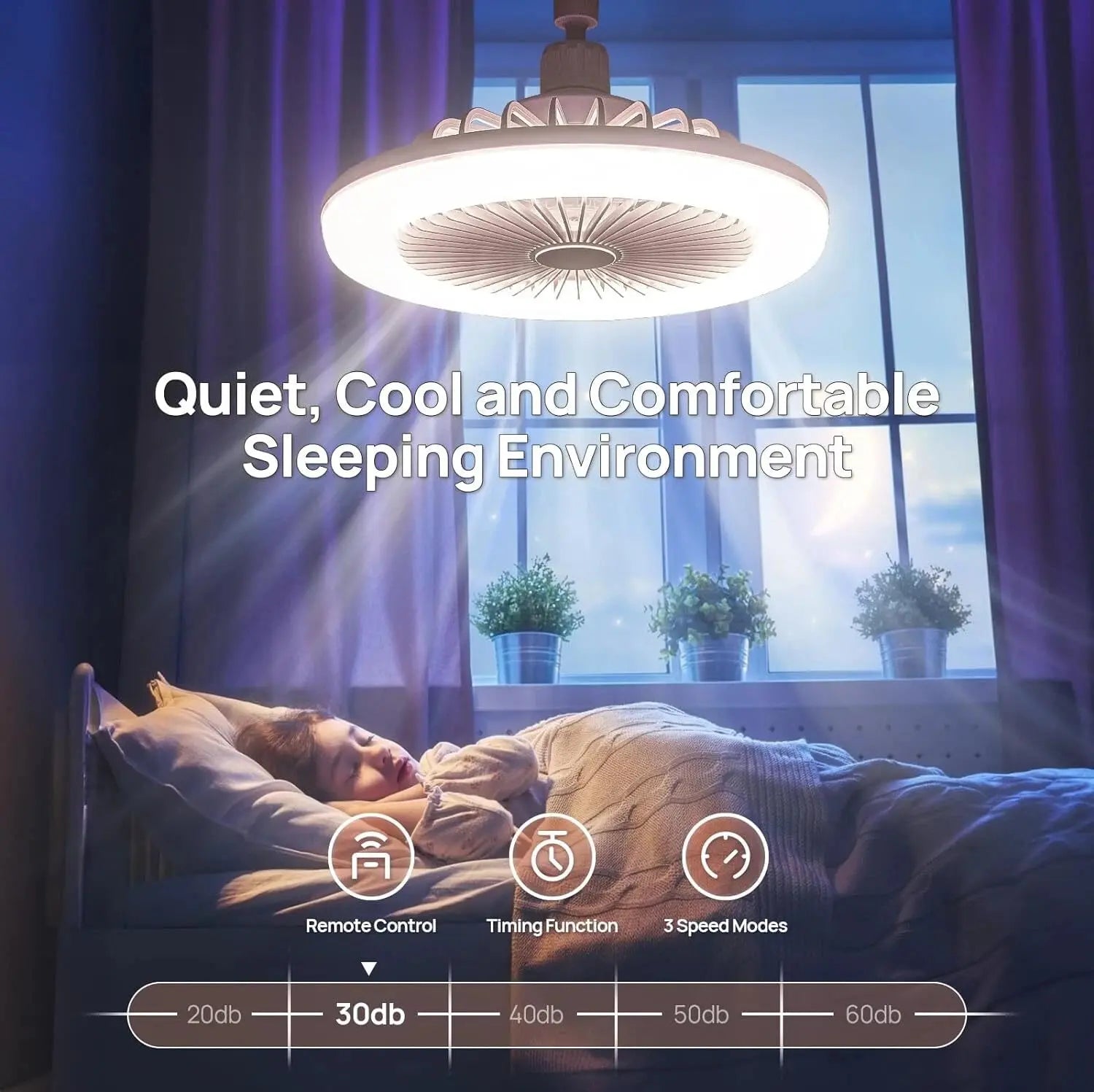 BowLift | 2-in-1 Ceiling Lamp with Fan – Controllable via Remote Control